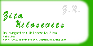 zita milosevits business card